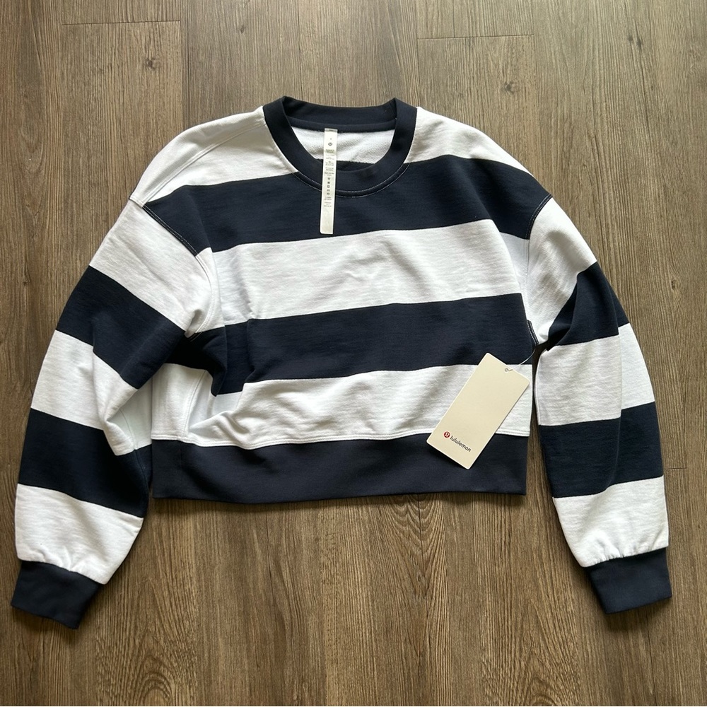 LULULEMON Stripe Perfectly Oversized Cropped Crew